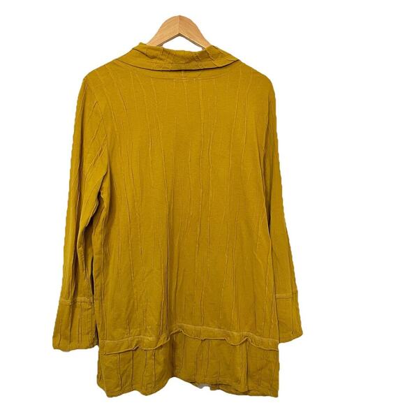 Habitat Steady Stream Linen Blend Tunic Top Size M Dijon Lagenlook Boho Artsy - Picture 2 of 7